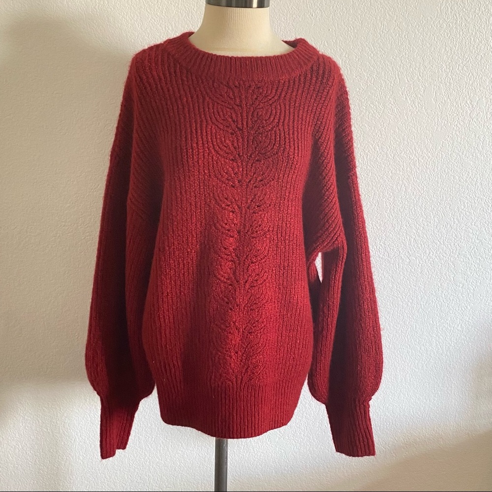 Ava & Viv chunky thick knit balloon sleeve sweater size 1X